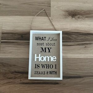 Rustic Brown and White Home Wall Decor Sign